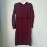 Pinkblush  Hello Mia Burgundy Ribbed Knit Long Sleeve Nursing Maternity Dress S Photo 5