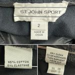 St. John Sport Pants Size 2 Black Stretch Cotton Straight Leg Gold Button VTG Photo 8