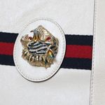 Gucci Ivory White Rajah Web-Striped Leather Tote Bag Photo 9