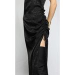 The Range  x Revolve Leopard Satin Animal Print Black Slipdress. Size L Photo 3