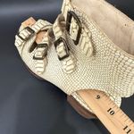 FREEBIRD by Steven Quail Ivory Textured Snake Leather Buckle Gladiator Sandals 9 Photo 13