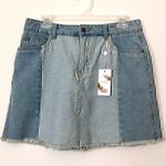 Chelsea and Violet NEW NWT CHELSEA VIOLET Patchwork Denim Jean Mini Light Wash Cotton Etc Skirt 27 Photo 1