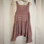 Free People Intimately  Voile Trapeze Lace Slip Dress Tunic in Misty Pink XS Photo 3