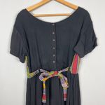 The Planet Maxi Dress Large Black Multicolor Nepal Gauze Peasant Hippie Boho New Photo 8