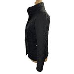 J. Crew Factory Quilted Jacket Black Gold Mock Neck Size XS (READ) Photo 1
