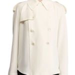 Ralph Lauren Collection Charley Silk Shirt Trench Style RW2019 White Size 8 Photo 0