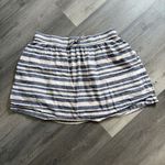Gap  Skirt Blue White Stripe Pockets Linen Cotton Lined Large Photo 1