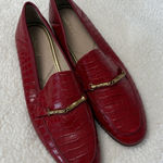 J. McLaughlin  Red Loafers Gold Hardware Size 11 Photo 0