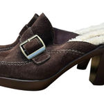 UGG  Isabella Brown Suede Sheepskin Lined Clogs/Mules - Size 6 Photo 0