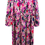 Umgee  USA Ikat Geometric Print Tiered Shirt Dress Boho Button Front S Western Photo 0