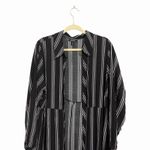 Torrid  Womens Plus 3X Challis Maxi Shirt Kimono Open Duster Black White Stripe Photo 1