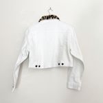 Levi's NWT Leopard Faux Fur Collar Cropped Denim Trucker Jacket L Photo 6