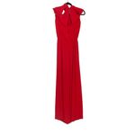 BCBGMAXAZRIA  Women's Red Sleeveless‎ Cut-Out Shoulder Detail Jumpsuit Size XS Photo 4