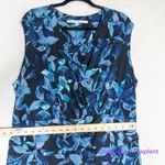 RACHEL Rachel Roy Sleeveless Printed Matte Jersey Dress in Teal Berry Bush, 2X Blue Photo 2