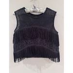 Alexis  Black Fringe Hem Crop Top Western Size Small Festival Going Out $389 Photo 1