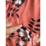 Gap Orange/Black/White Floral Blouse 3/4 Sleeve Size S Pleated Button Up Photo 8