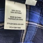 Cloth & Stone Black Blue Plaid Tie Corset Back Long Sleeve Size Small Photo 4