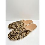 Caslon ‎ Slipper Womens Sz 6.5 Leather Cnalise Lea Flat Heel Slide Leopard Print Photo 2