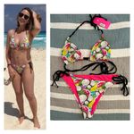 Mola Mola Coco Coconut Watermelon Banana Swimsuit Bikini Set L NWT Fruit Pink Size L Photo 1