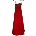 Sherri Hill red strapless beaded evening gown sz 2 Photo 1