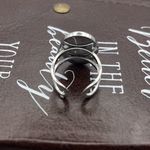 Vintage Coral Floral Cabochon Ring | Silver Stainless Steel Adjustable Photo 8