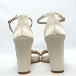 Badgley Mischka  Women's Barby Ivory Satin Jeweled Heels New Photo 6