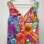 Ralph Lauren Colorful Floral V-Neck Sleeveless Drop Waist Dress Size 12 Pockets Photo 2
