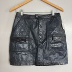Free People NEW W TAGS-  blue lagoon patent faux leather mini skirt Photo 3