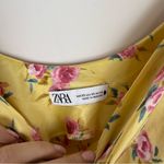 ZARA Safia Yellow Floral Draped Camisole Satin Slip Mini Dress Photo 9