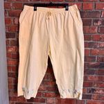 Jane Ashley  womens cropped summer vacation beach pull on pants yellow 2X Photo 0