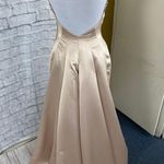 BCBGMAXAZRIA women 6 spaghetti strap low back maxi dress tan Photo 14