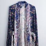 Anthropologie Darn Good Yarn Oversized Floral Lightweight Cardigan Photo 1