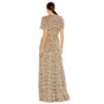 Mac Duggal NWT Ruffle Tiered Short Sleeve A-Line Gown in Ecru Multi Size 18 Photo 2