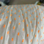 White scarf with pink order and orange dots Photo 3