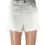 ZARA Women's White High Waisted Cut Off Frayed Raw Hem Denim Jean Shorts Size 4 Photo 0