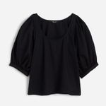 Madewell Relaxed Scoopneck Short-Sleeve Top in True Black, Size Small Photo 3