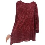 Chic Soul Red Sequin Long Sleeve Party Cocktail Shift Dress Plus Size 1X Holiday Photo 6