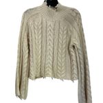 Cotton Candy LA Cable Knit Cropped Sweater Cream Neutral Size M/L Photo 0