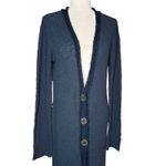 Free People Large Long Knit Cardigan Sweater Midi Jacket Boho Gauzy Stretch Photo 6