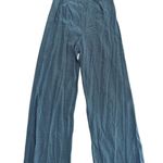 Avec Les Filles  Women's Blue White Polka Dot Wide Leg Palazzo Pants Size 8 Photo 0