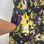 Maeve Anthropologie  Giverny Silk Purple Yellow Green Floral Dress Photo 3