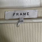 frame denim Frame Ivory Ribbed Knit Structured Stretch Sweater Zipper Cuffs W-789 Sz L Photo 4