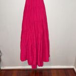 Anthropologie Let Me Be Cutout Tiered Dress Open Back Maxi Hot Pink Extra-Small Photo 3