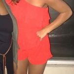 Impeccable Pig Red One Shoulder Romper  Photo 0