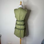 Zara Green Wax Belted Mini Dress Size L Photo 7