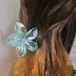 3 Hibiscus Plumeria Double Flower Hair Claw Clips New Pink Photo 3