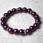 Source Unknown Vintage Alluring Deep Purple Rhinestone Accents 6" Bangle Boho Bracelet Photo 0