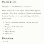 Anthropologie  Maeve Bobbie Faux Wrap Pencil Skirt Black Gray Size Medium M Photo 6