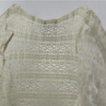 Anthropologie Lilka Ivory Lace Stretch 3/4 Sleeve Swing Top Lightweight Sheer Photo 6