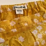 Billabong yellow skirt swing lined Large floral mini side zipper brass logo boho Photo 9